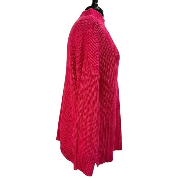Cupcakes & cashmere Pink Mock Turtleneck Oversized Sweater Sz L - Picture 6 of 12